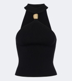 Simkhai Renlen embellished halterneck wool top