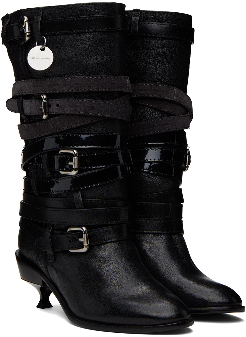 Kiko Kostadinov Black Quad Belt Boots Kiko Kostadinov