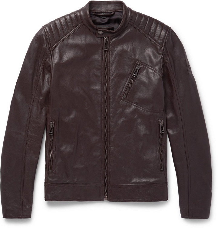 Photo: Belstaff - V Racer Slim-Fit Leather Jacket - Men - Dark brown