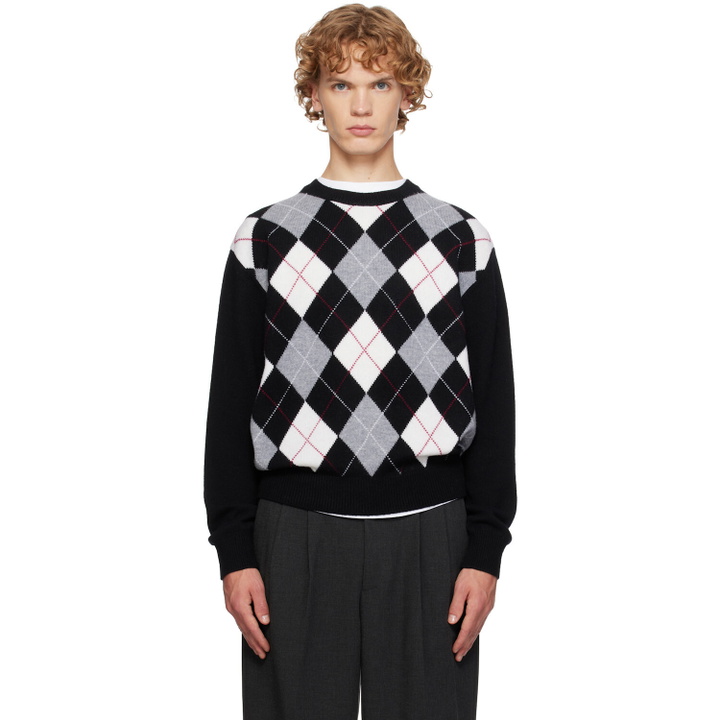 Photo: Dunst Black Argyle Crew Neck Sweater