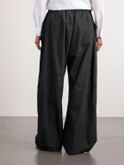 Amomento - Cotton Wide-Leg Trousers - Black