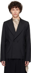 AARON ESH Black D Breasted Wool Blazer