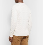 Beams Plus - Slim-Fit Cable-Knit Cotton Sweater - Off-white