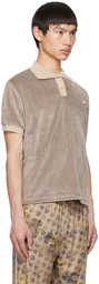 Acne Studios Taupe Floral Polo