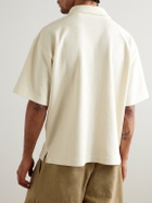 FRAME - Textured Cotton-Blend Polo Shirt - Neutrals
