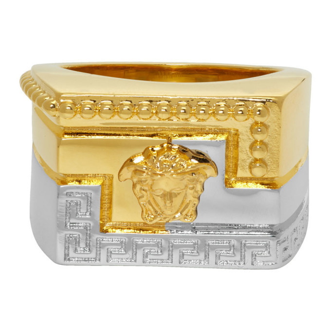 Photo: Versace Gold and Silver Meander Ring