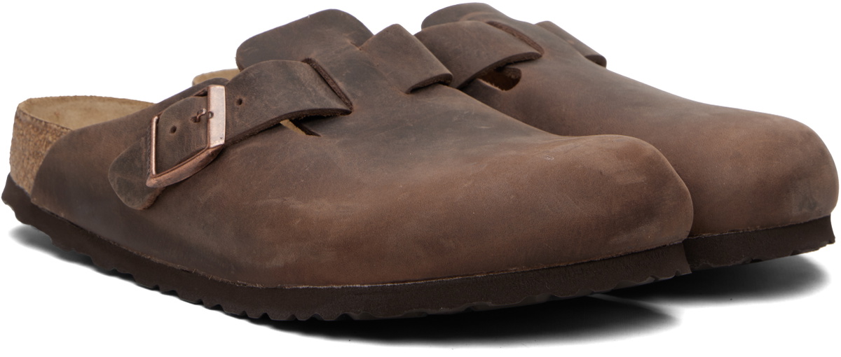 Birkenstock Brown Regular Boston Soft Footbed Slip-on Loafers