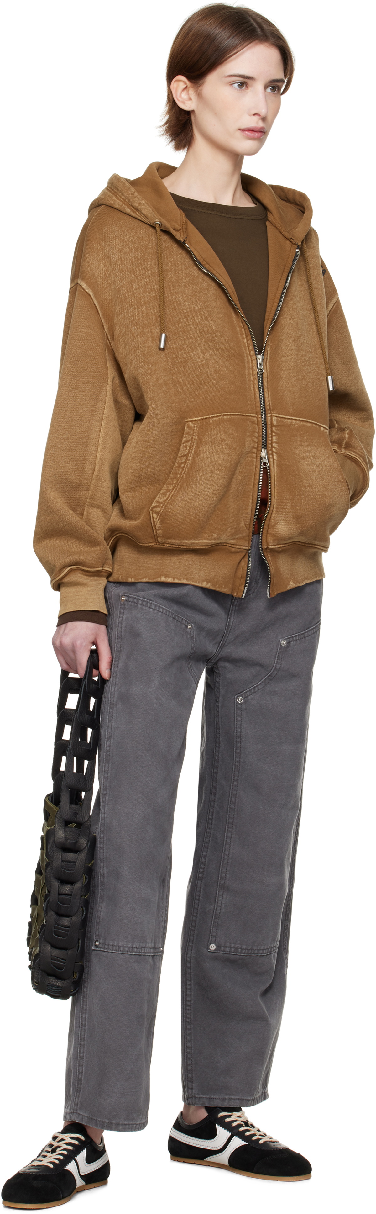 Eckhaus Latta Tan Zip Hoodie