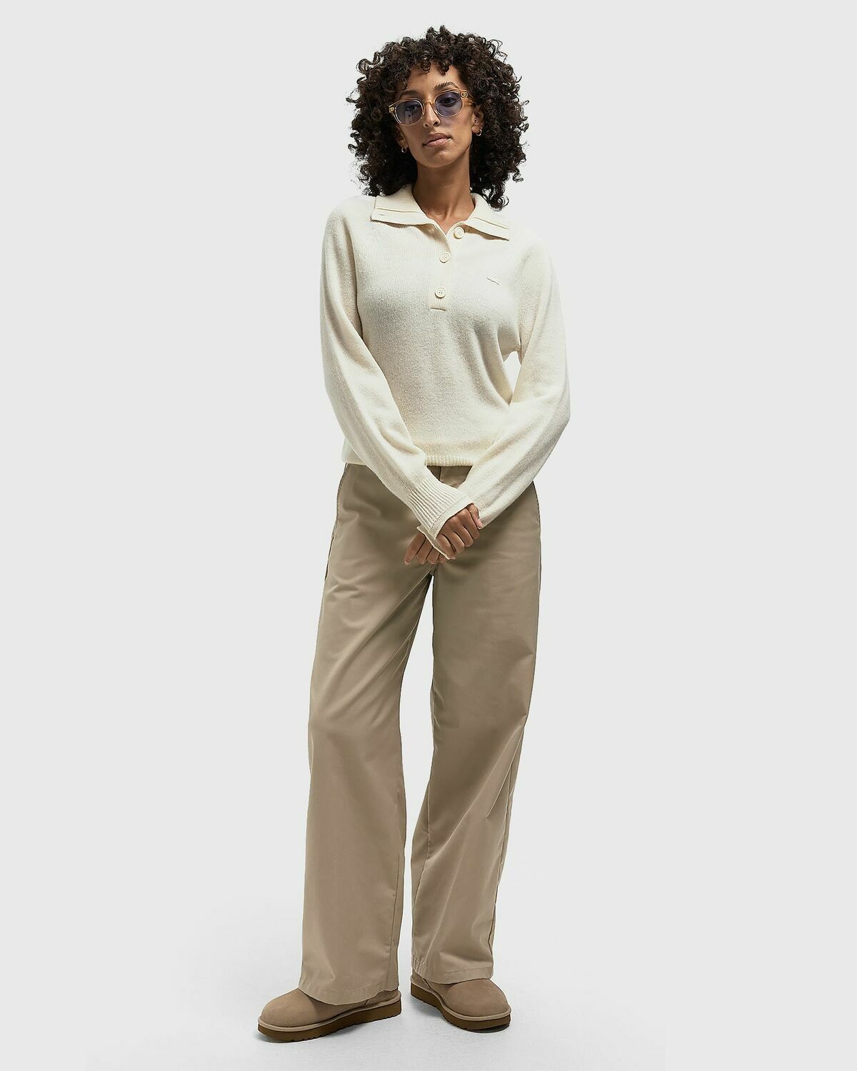 Lacoste KNIT SWEATER Beige Womens Pullover