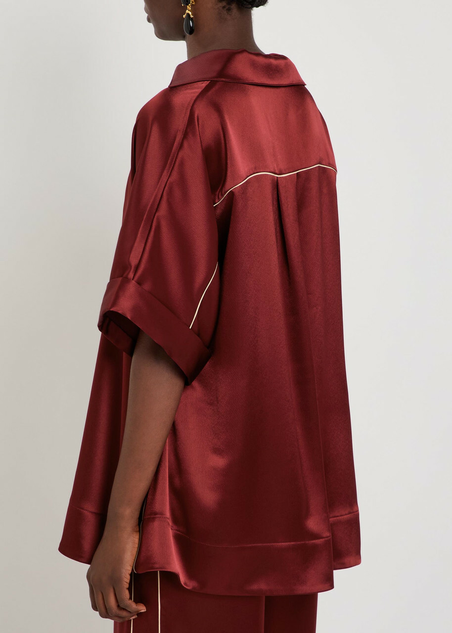 Roksanda Enira Satin top Burgundy