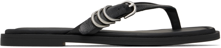 Photo: rag & bone Black Gia Leather Thong Sandals