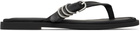 rag & bone Black Gia Leather Thong Sandals