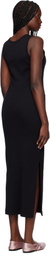 Maison Kitsuné Black Baby Fox Ribbed Tank Midi Dress