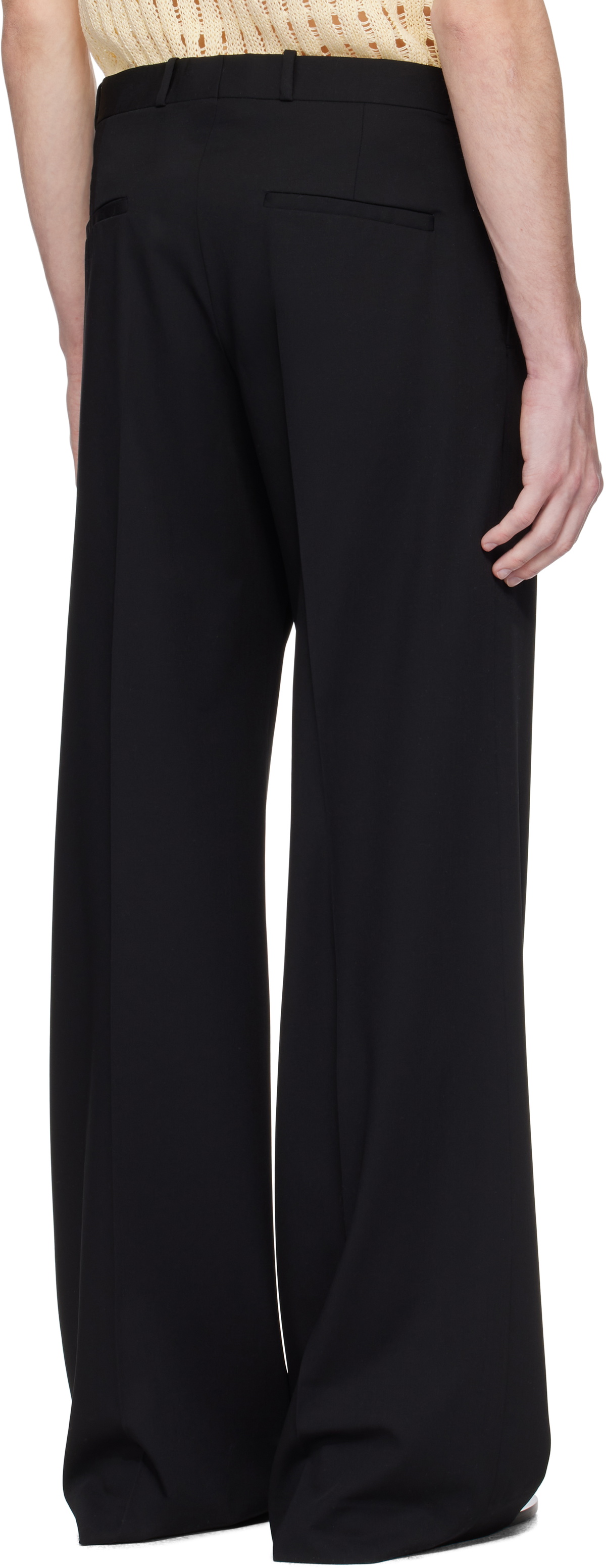 CMMN SWDN Black Otto Wide Leg Trousers