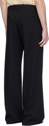 CMMN SWDN Black Otto Wide Leg Trousers