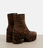 Gianvito Rossi Sally leopard-print suede ankle boots
