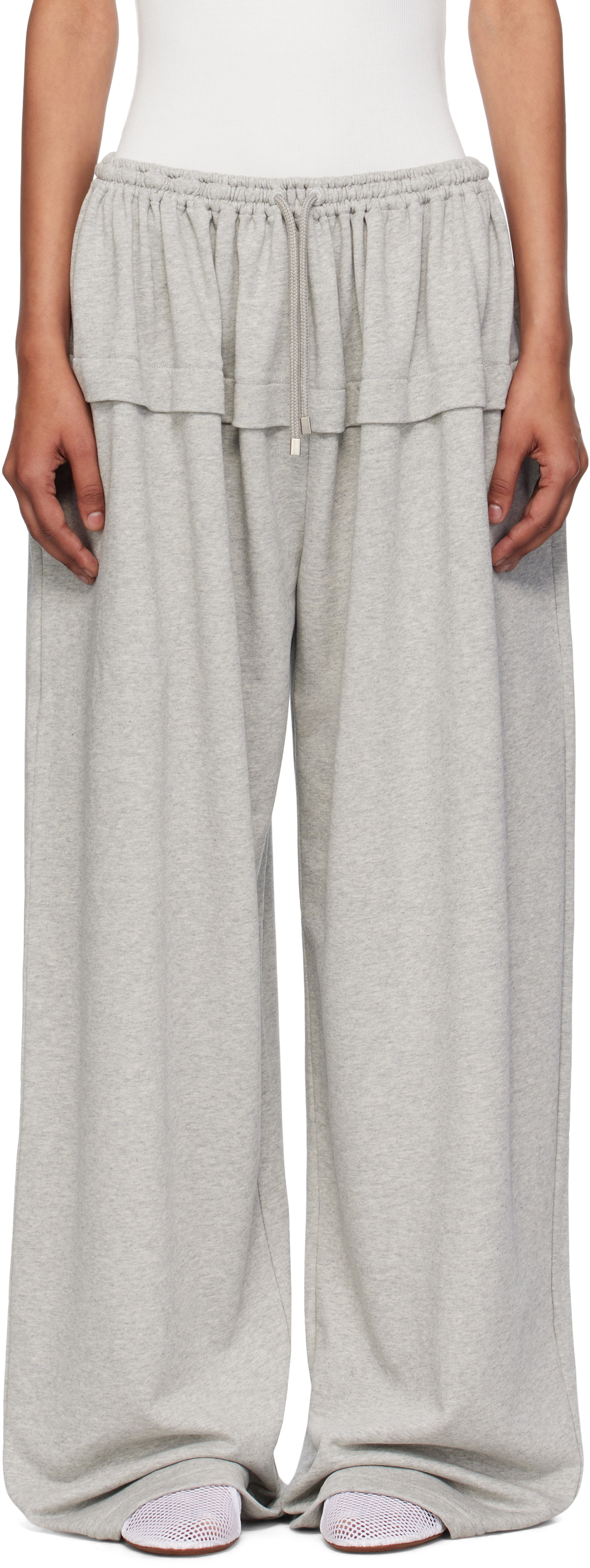 ALAÏA Gray Peplum Lounge Pants