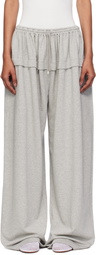 ALAÏA Gray Peplum Lounge Pants