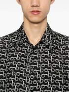Burberry Black B-Print Silk Shirt