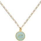 We11done Gold & Blue Smiley Necklace