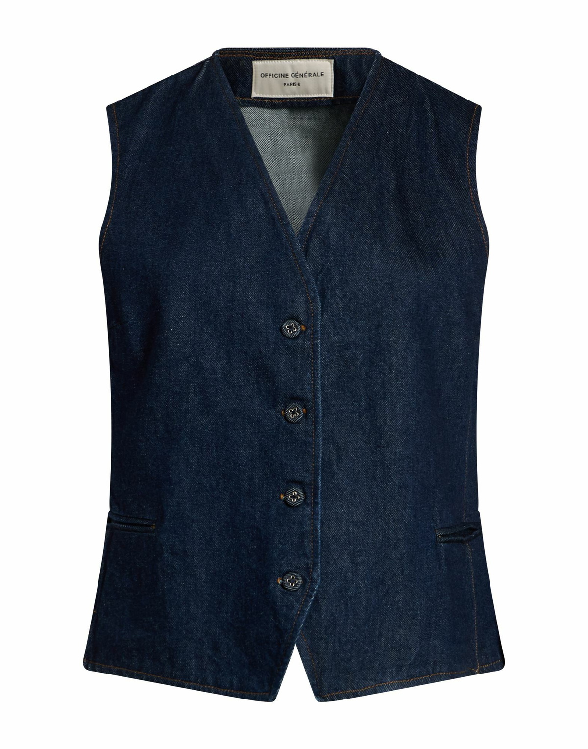 Officine Générale Womens Tailored Vest in Blue