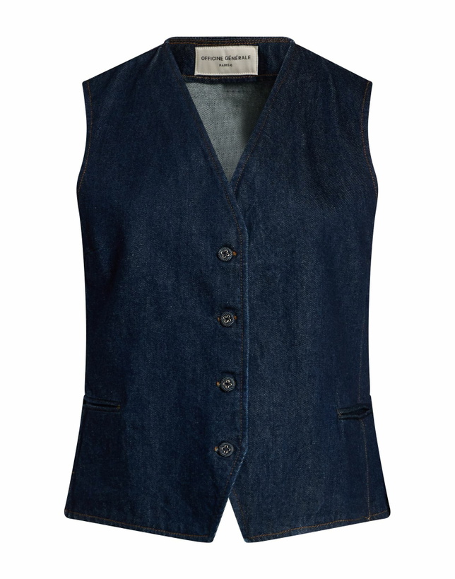 Photo: Officine Générale Womens Tailored Vest in Blue