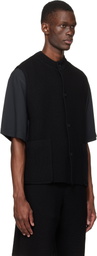 HOMME PLISSÉ ISSEY MIYAKE Black Rustic Knit Vest