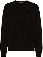DOLCE & GABBANA - Terry Cloth Sweatshirt With Logoed Plaque