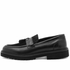 Vinnys Men's VINNY's Richee Tassel Loafer in Black Crust Leather/Suede