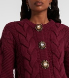 La DoubleJ Portrait embellished wool-blend cardigan
