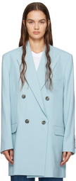 AMI Alexandre Mattiussi Blue Double-Breasted Blazer