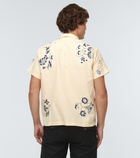 Bode - Mended Floral cotton and linen shirt