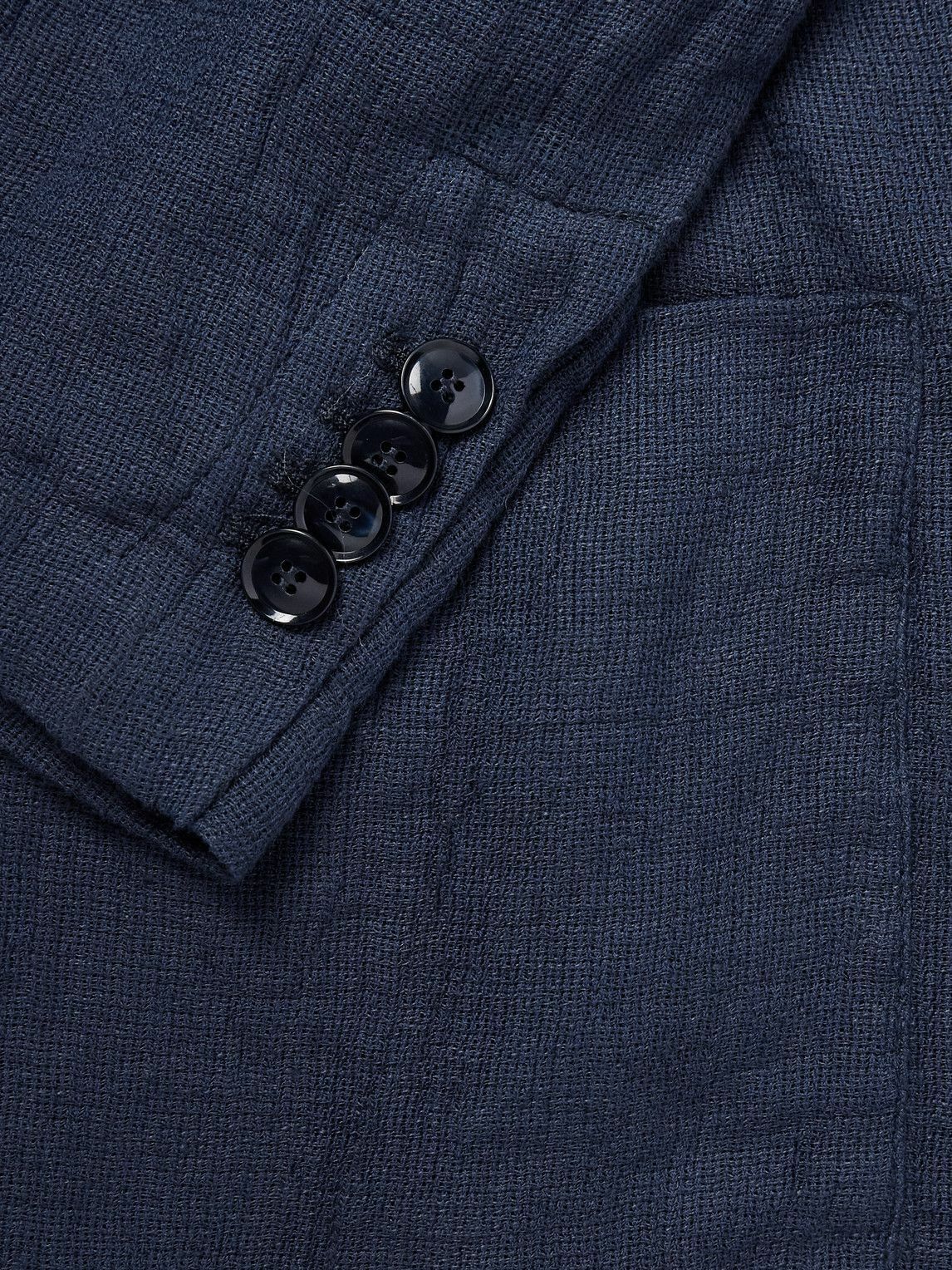 Barena - Siroco Double-Breasted Silk-Trimmed Linen and Cotton-Blend Blazer - Blue