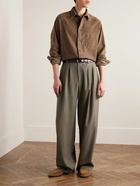 The Row - Rufus Wide-Leg Pleated Woven Trousers - Brown