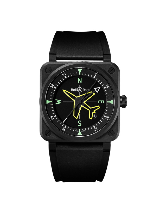 Photo: Bell & Ross - BR 03 Gyrocompass Limited Edition Automatic Ceramic Watch, Ref. BR03A-CPS-CE/SRB