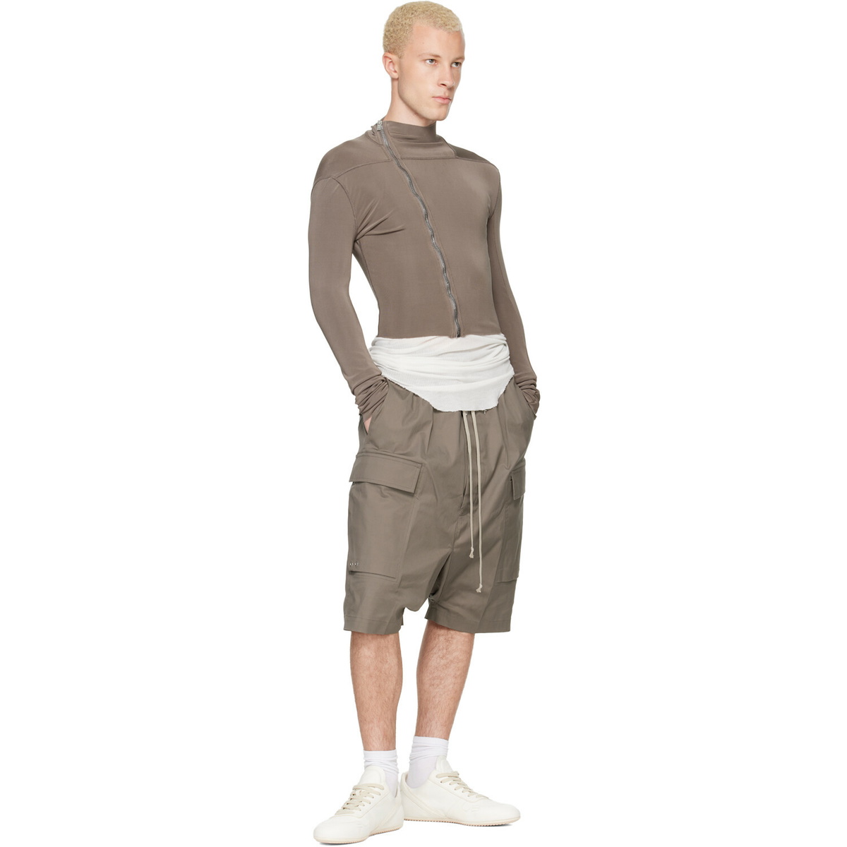 Rick Owens Gray Tower Pods Cargo Shorts
