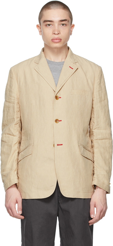 Photo: Comme des Garçons Homme Beige Linen Chambray Blazer