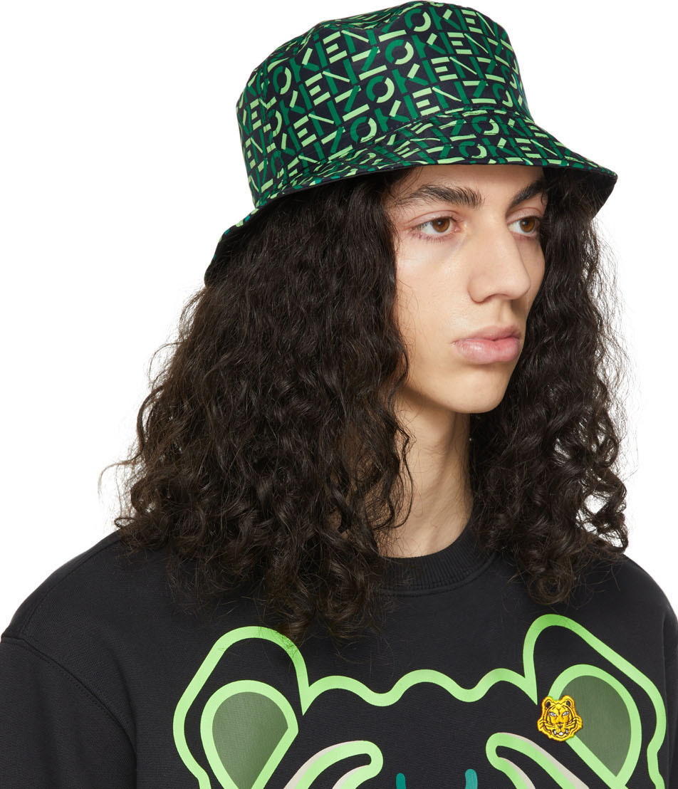 adidas Monogram Print Bucket Hat - Black