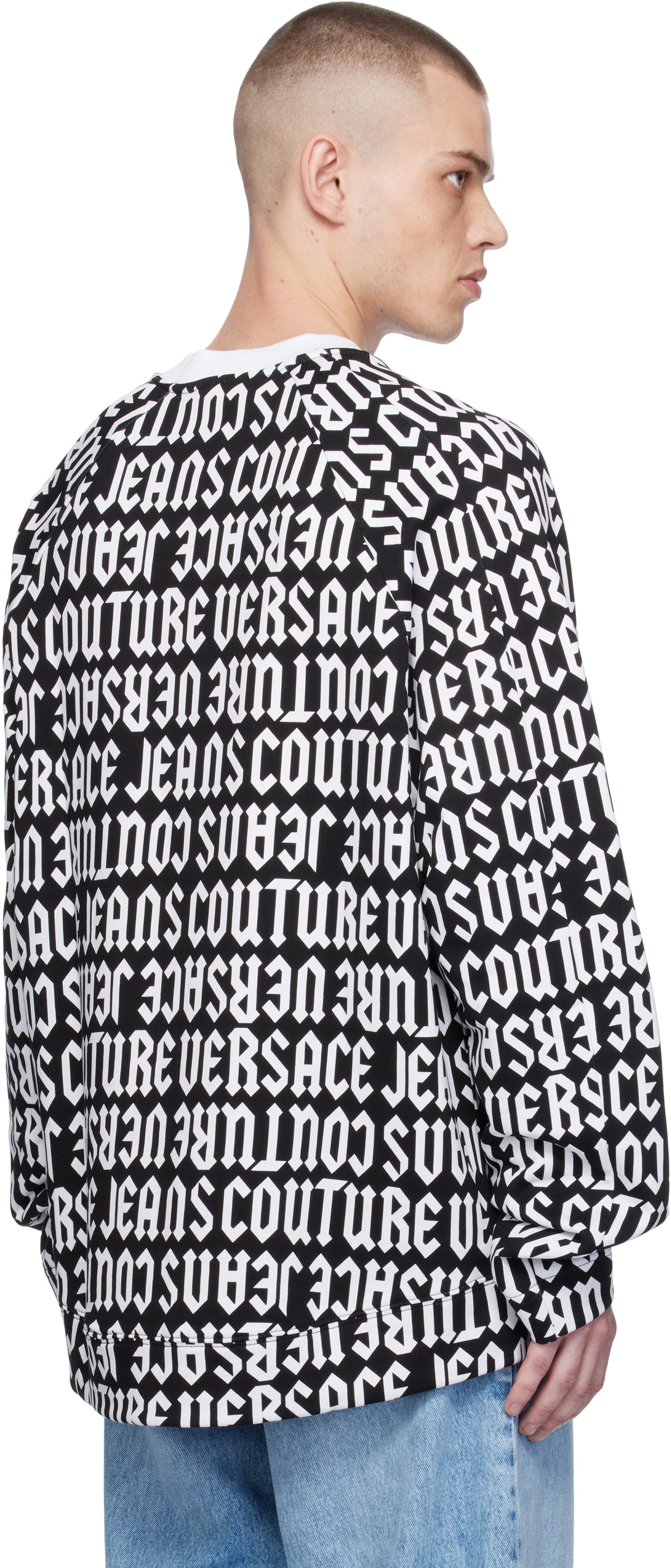 Versace Jeans Couture Black & White Logomania Sweatshirt