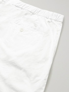 Hartford - Tank Pleated Cotton-Twill Drawstring Shorts - White