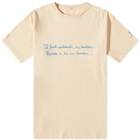 Engineered Garments Men's Emotion Cross Crew T-Shirt in Peach