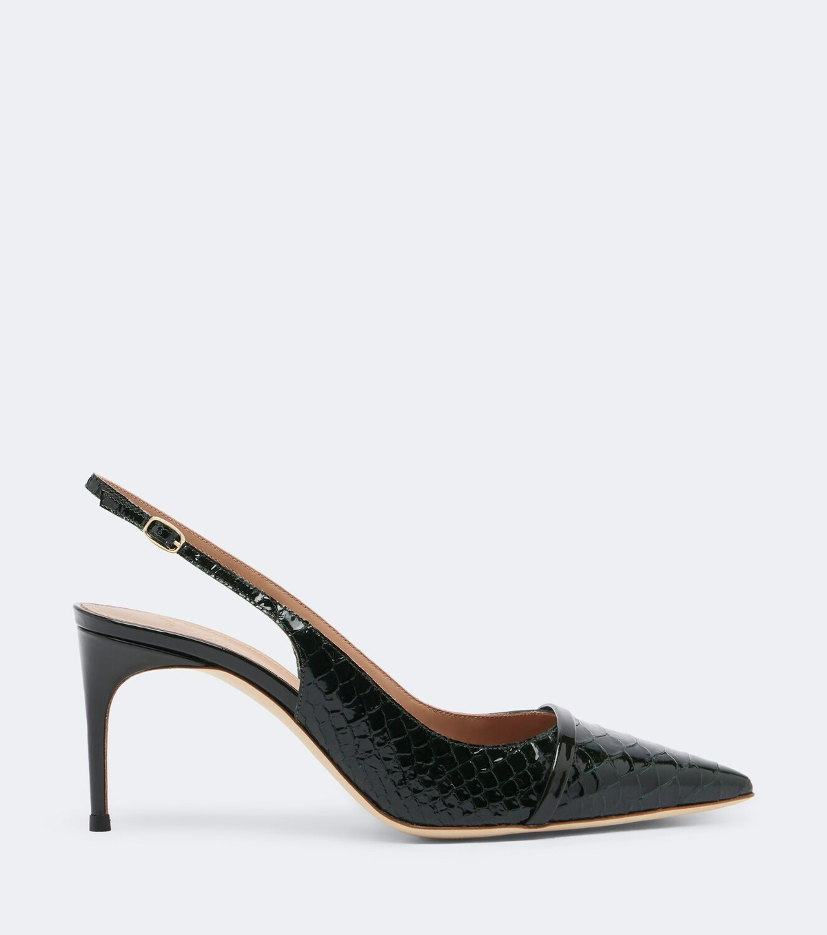 Malone Souliers Schiffer patent leather slingback pumps