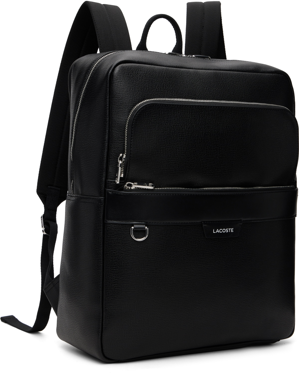 Lacoste Black Ossian Leather Backpack