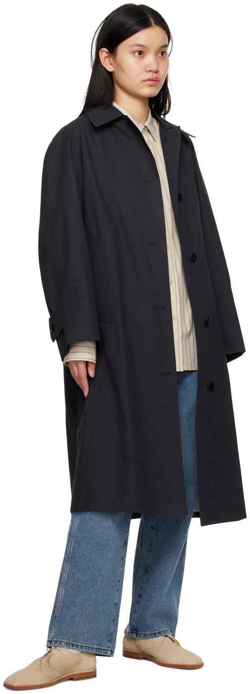 Nothing Written Navy Balmacaan Trench Coat