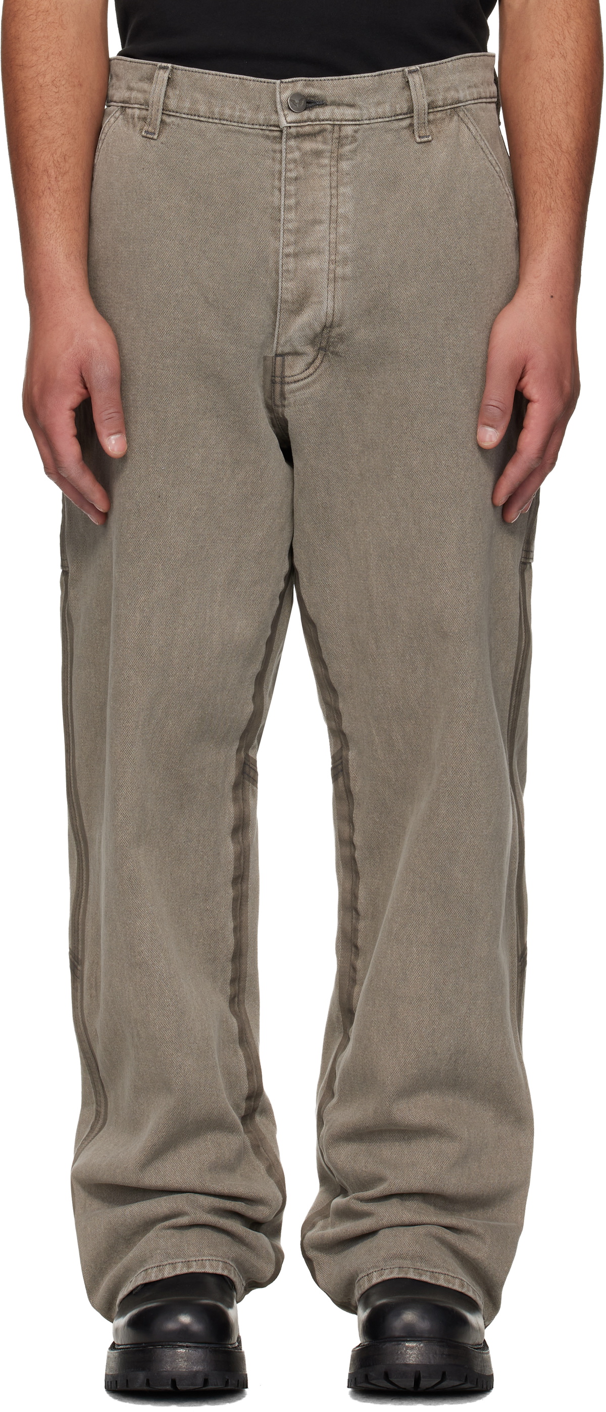 ALEXANDER DIGENOVA Gray Underground Taped Seam Trousers