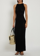 Giuliva Heritage Lola Open-knit Cotton Maxi Dress Black