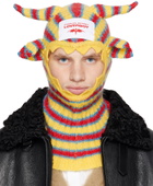 Charles Jeffrey LOVERBOY Yellow & Red Mohair Croco Balaclava