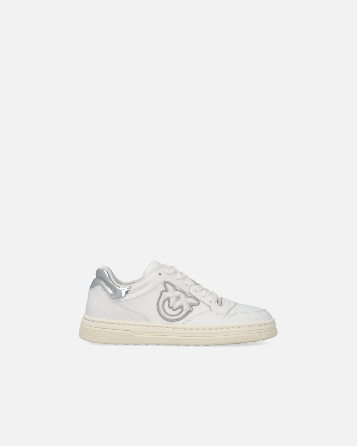 Pinko Leather Sneakers With Metallic Details White/Silver