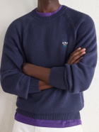 Aimé Leon Dore - Logo-Embroidered Cotton Sweater - Blue