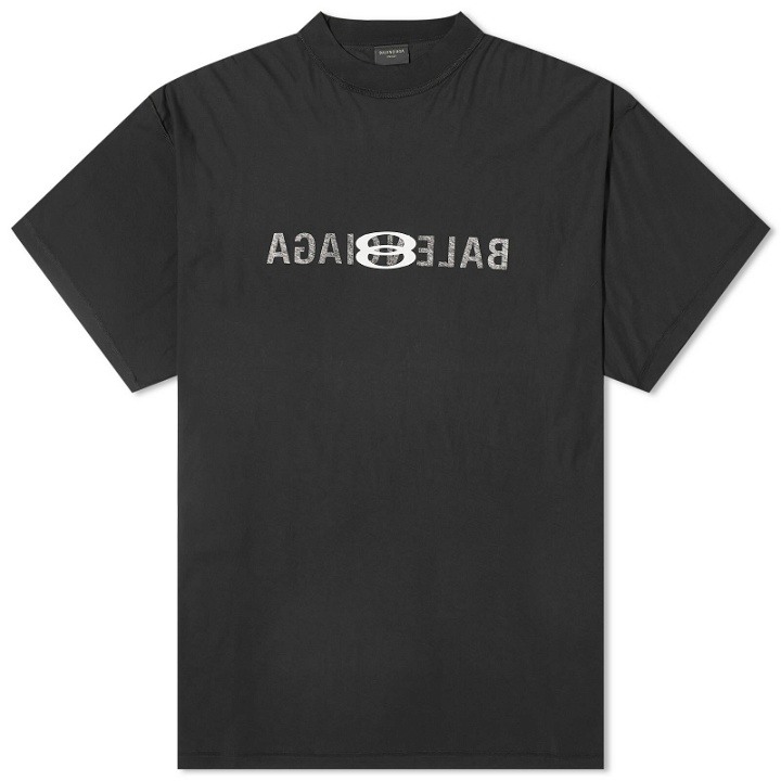 Photo: Balenciaga Men's AI Logo Inside Out T-Shirt in Faded Black/White